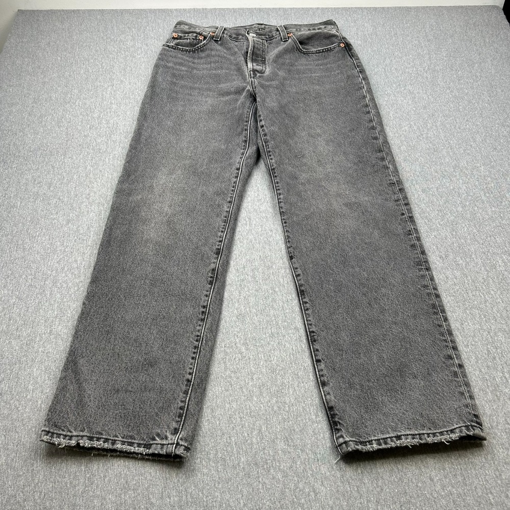 Levi's Premium 501XX Button Fly Jeans Womens 28x30 (30x29) Gray Denim Big E